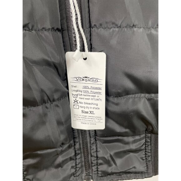 Cool Choice Puffer Vest Mens Size XL Black Sherpa Lined Classic Full Zipper - Picture 7 of 11